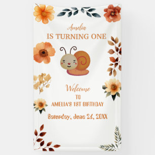 Personalised wildflower decorations 1st birthday banner