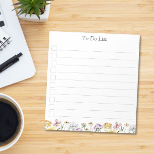 Personalised Wildflower Floral Garden To Do List Notepad