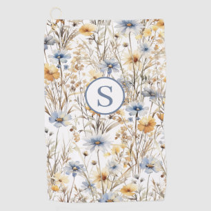 Personalised Wildflower Floral  Golf Towel