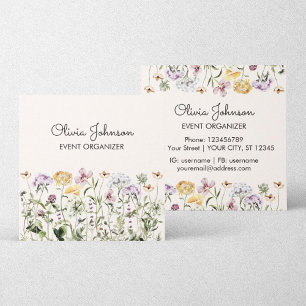 Personalised Wildflower Garden Square  Square Business Card