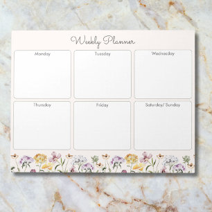 Personalised Wildflower Garden Weekly Planner Notepad