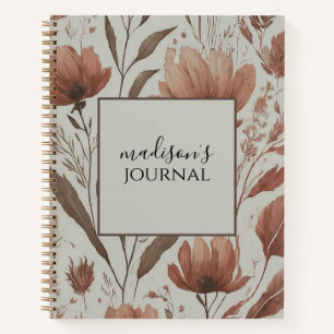 Personalised Wildflower Journal Notebook