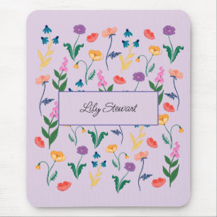 Personalised Wildflower Lavender Mousepad