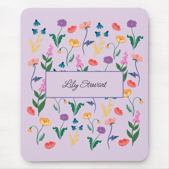  Personalised Wildflower Lavender Mousepad (Front)