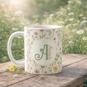 Personalised Wildflower Monogram Mug