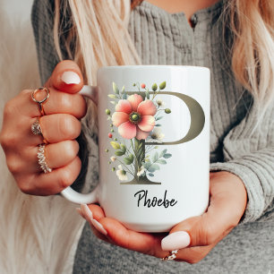 Personalised Wildflower Monogram Mug Gift for Mum