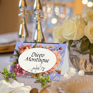 Personalised Wildflower Place Card - Sky Blue