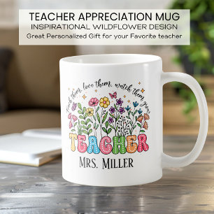 Personalised  Wildflower Teacher  Inspiration Coffee Mug