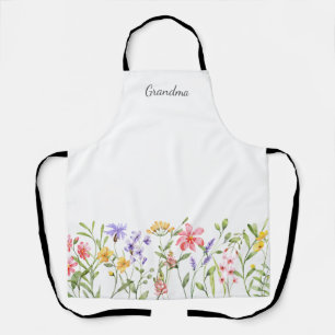 Personalised Wildflower Watercolor  Apron