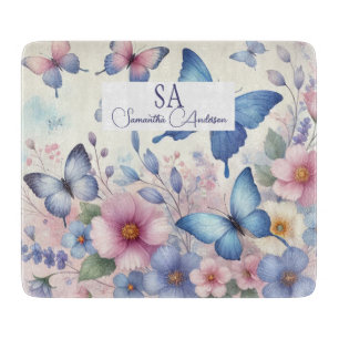 Personalised Wildflower with Monogram & Name Cutting Board