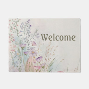 Personalised Wildflowers Watercolor Welcome Doormat