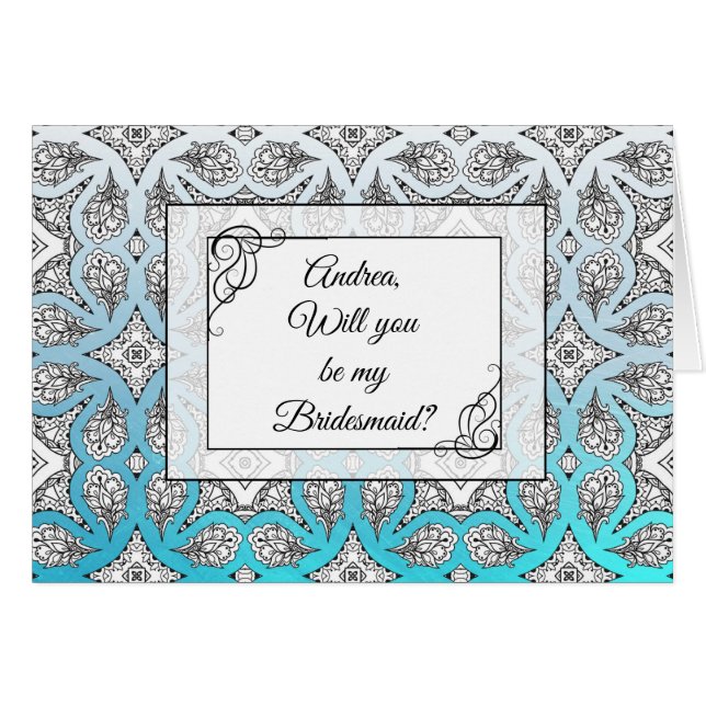 Personalised Will You Be My Bridesmaid Card (Front Horizontal)