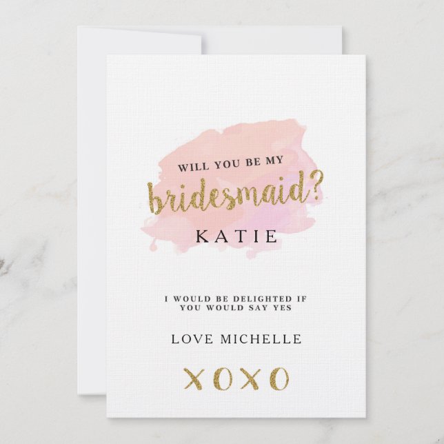 Personalised Will You Be My Bridesmaid? Card (Front)