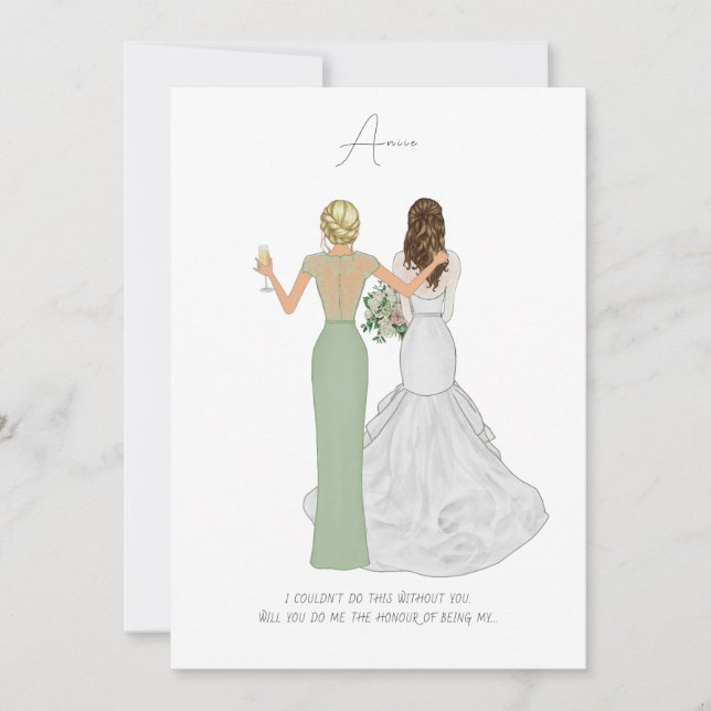 Personalised Will You Be My Bridesmaid Card (Front)