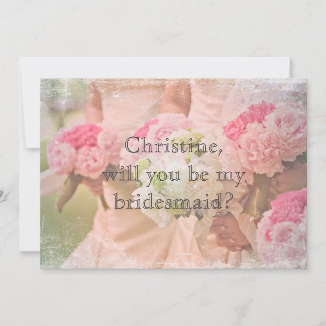 Personalised Will you be my bridesmaid Invitation (Front)