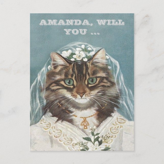 personalised, will you be my bridesmaid ? invitation postcard (Front)