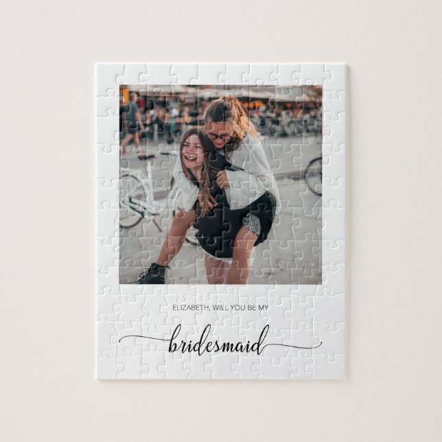Personalised Will You Be My Bridesmaid Photo Jigsaw Puzzle (Vertical)