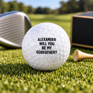 Personalised Will You Be My Godfather Proposal Golf Balls