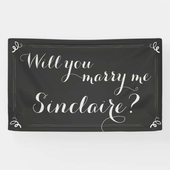 Personalised "Will You Marry Me...?" Banner (Horizontal)