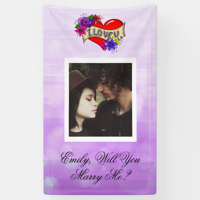 Personalised Will  You Marry Me   Banner (Vertical)