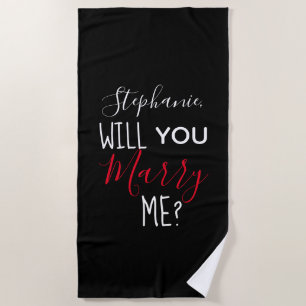 Personalised Will You Marry Me Marriage Proposal Beach Towel