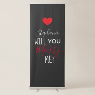 Personalised Will You Marry Me Marriage Proposal Retractable Banner