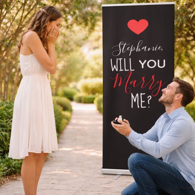 Personalised Will You Marry Me Marriage Proposal Retractable Banner (Creator Uploaded)