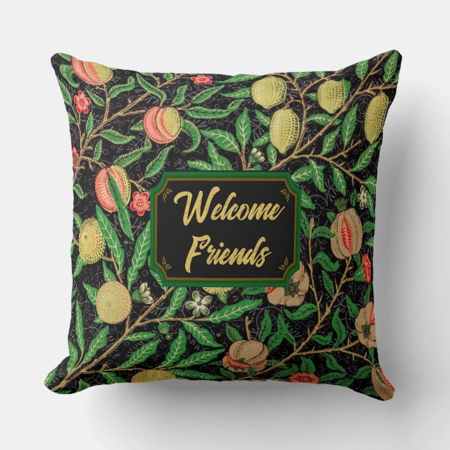 Personalised William Morris Floral Outdoor  Cushion (Front)