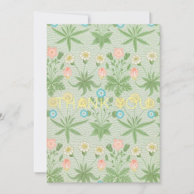 Personalised William Morris Floral Thank You Cards (Front)