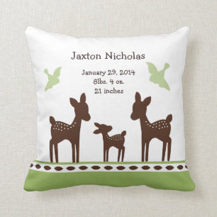Personalised Willow Deer Family Pillow Keepsake