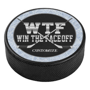 Personalised Win The Face-Off Hockey Puck