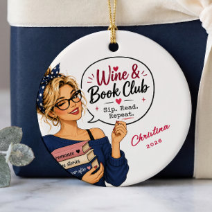 Personalised Wine Book Club Ornament Gift
