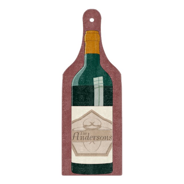 Personalised Wine Bottle Cutting Board (Front)