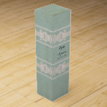 Personalised Wine Box Rustic Lace Aged Vintage<br><div class="desc">Personalised Gift Box for a bottle of wine. COLOR PALETTE: neutral cream beige with soft white DESIGN COLLECTION: This lace is completely hand designed by graphic artist Audrey Jeanne Roberts to look like antique vintage hand crafted laces. With beautiful swirl flourish and scroll details it adds an feminine, elegant, classic...</div>