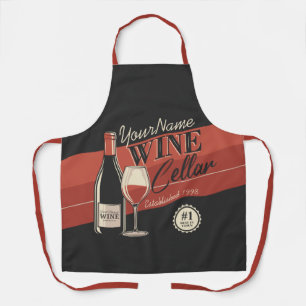 Personalised Wine Cellar Bottle Tasting Room Bar  Apron