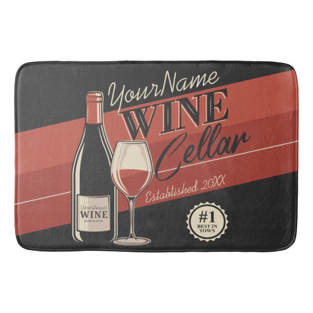Personalised Wine Cellar Bottle Tasting Room Bar   Bath Mat (Front)