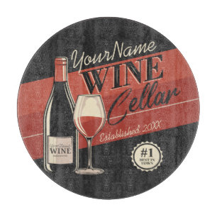 Personalised Wine Cellar Bottle Tasting Room Bar Cutting Board