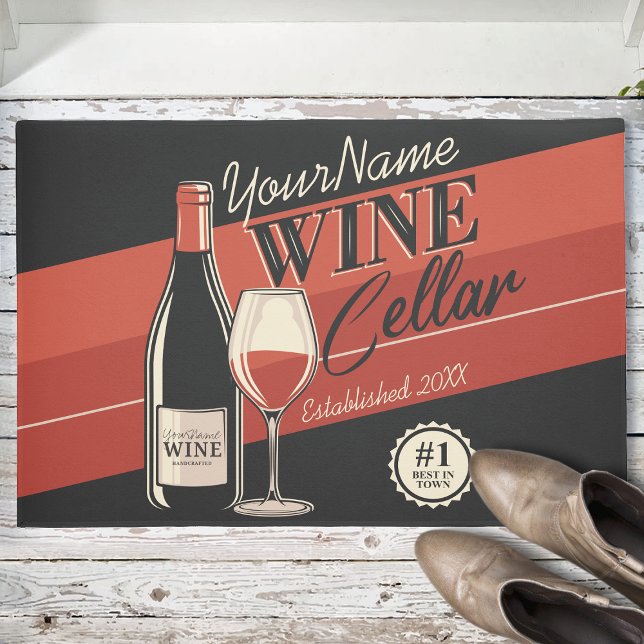 Personalised Wine Cellar Bottle Tasting Room Bar  Doormat (Creator Uploaded)