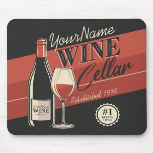 Personalised Wine Cellar Bottle Tasting Room Bar Mouse Mat