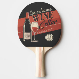 Personalised Wine Cellar Bottle Tasting Room Bar Ping Pong Paddle