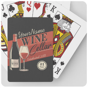 Personalised Wine Cellar Bottle Tasting Room Bar  Playing Cards