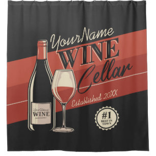 Personalised Wine Cellar Bottle Tasting Room Bar   Shower Curtain