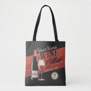 Personalised Wine Cellar Bottle Tasting Room Bar Tote Bag