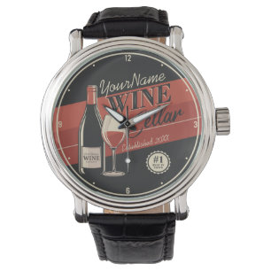 Personalised Wine Cellar Bottle Tasting Room Bar Watch