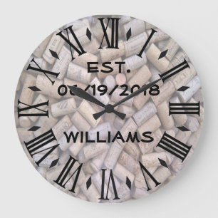Personalised Wine Corks Large Clock