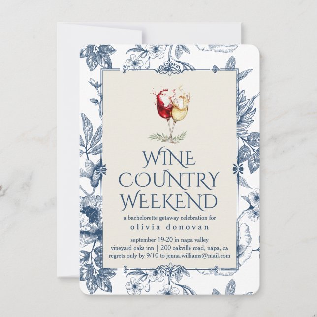 Personalised Wine Country Invitation (Front)
