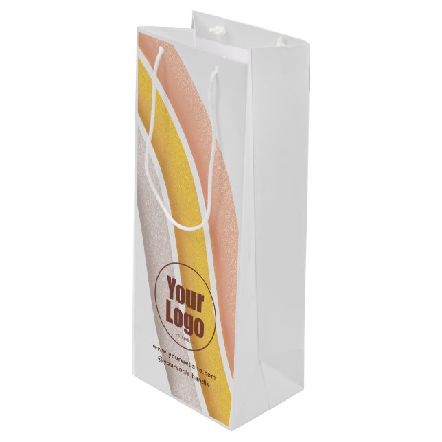 Personalised Wine Gift Bags With Company Logo (Front Angled)