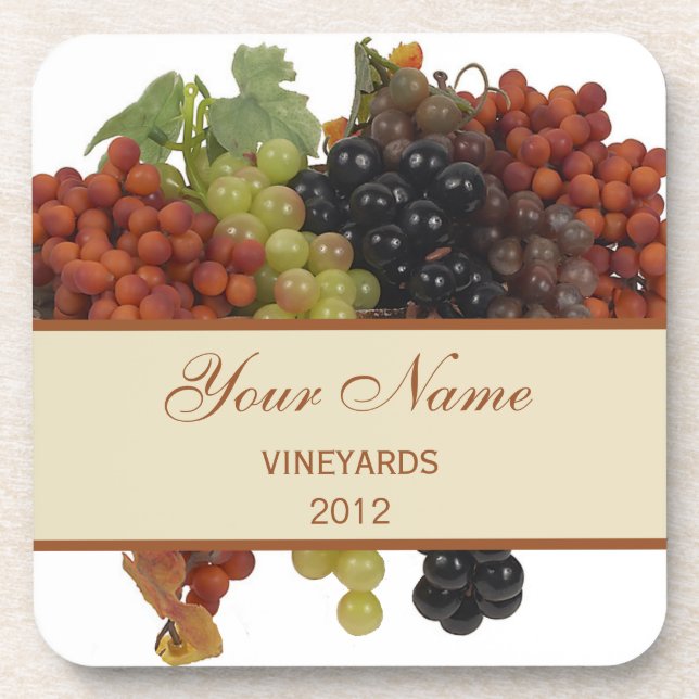 Personalised Wine Label Coasters (Front)