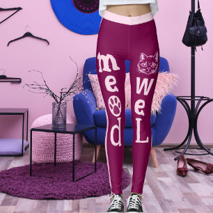 Personalised Wine Light Pink Stripes Pet Cat  Leggings