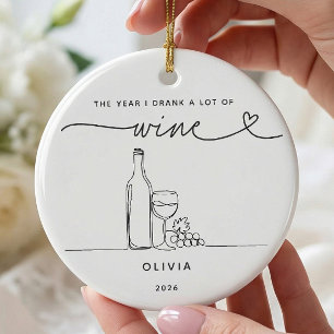 Personalised Wine Lover Christmas Ornament